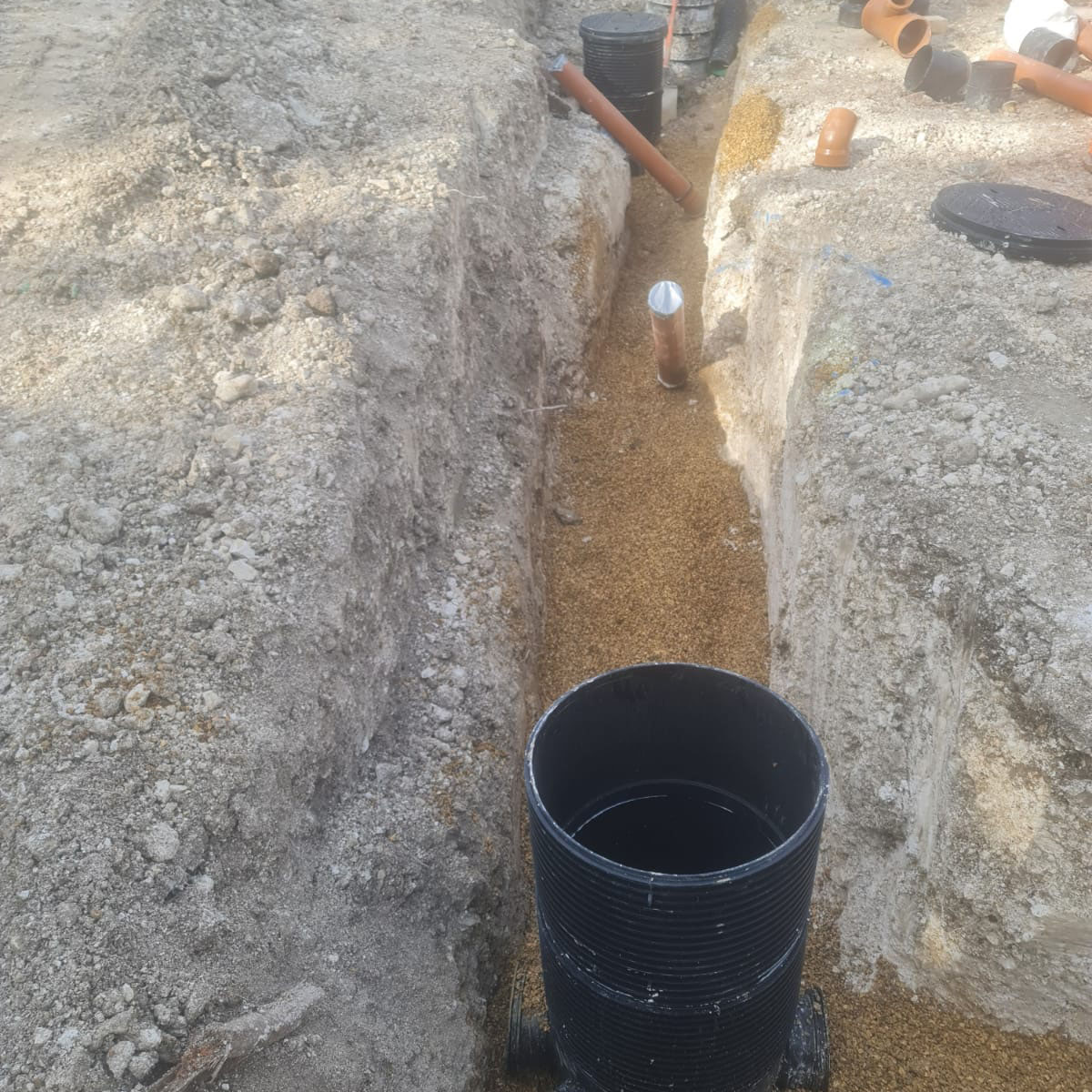 black drainpipe